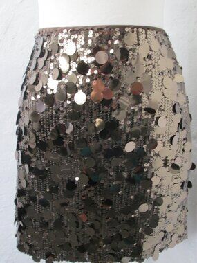 NEW Loft Metallic Brown Allover Sequin Mini Skirt Women's Size 0 - NWT